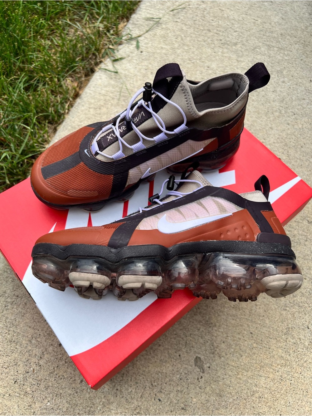 Nike Air VaporMax 2019 Utility Cinnamon/Purple Agate Size 7 EXCELLENT like new